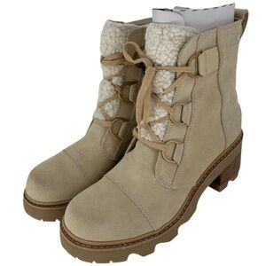 NEW Sorel Women's Joan Now Lace-Up Cozy Boots Size 12 Brown Furry